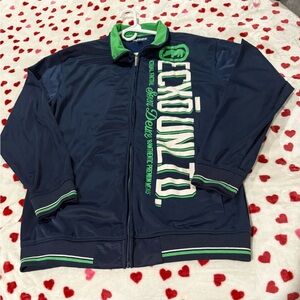 Ecko Unltd Navy and Green Limited Edition Track Jacket Men’s Large. New w/o tags